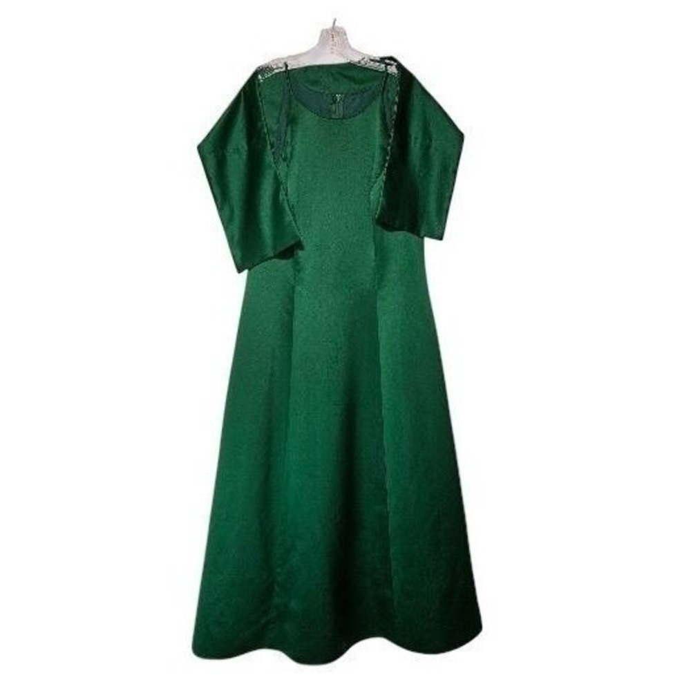 Emerald Green Satin Halter Neck Midi Dress Gown 20 Wrap Formal Hoco Prom Formal